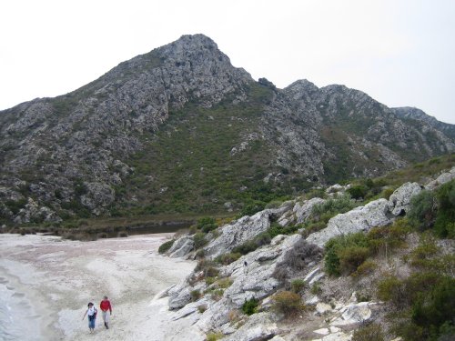 The beach where the 18-pounders were landed